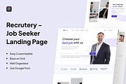 Job Seeker Landing Page, a Landing Page Template by Rukuru Studio (Thumbnail 1 of 5)