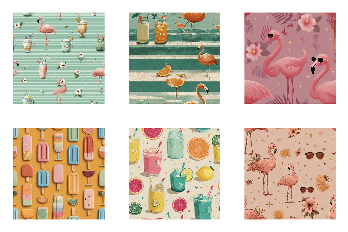 Summer Seamless Repeat Pattern, an Illustration by CreationArt (Photo 3 of 7)