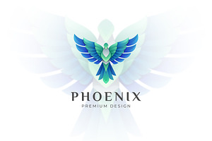 Phoenix Fly Gradient Logo Design