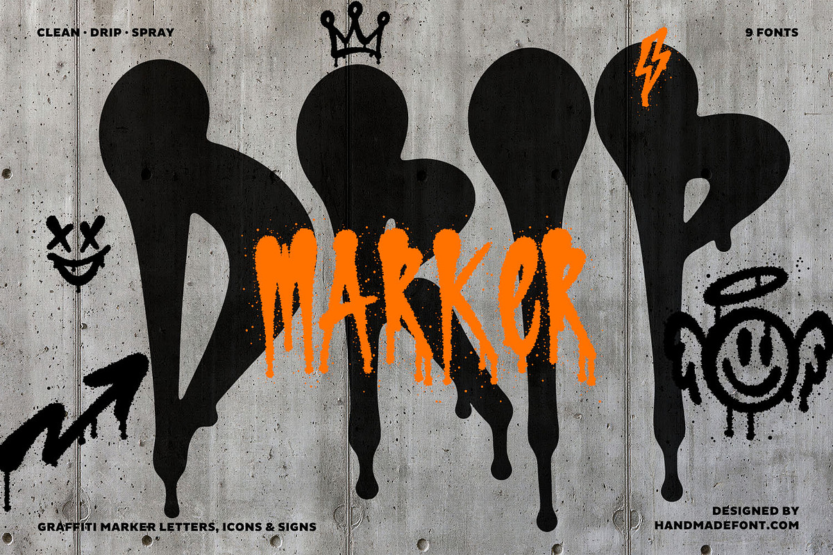 Drip Marker Font, a Handwritten Font by Handmadefont (Photo 1 of 15)