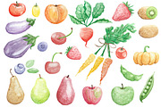 Watercolor Fruits & Veggies, a Graphic by Foxtail Pine Studio (Thumbnail 2 of 4)