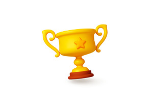 Elegance gold trophy 3d element, an Illustration by Valerie Bodnar
