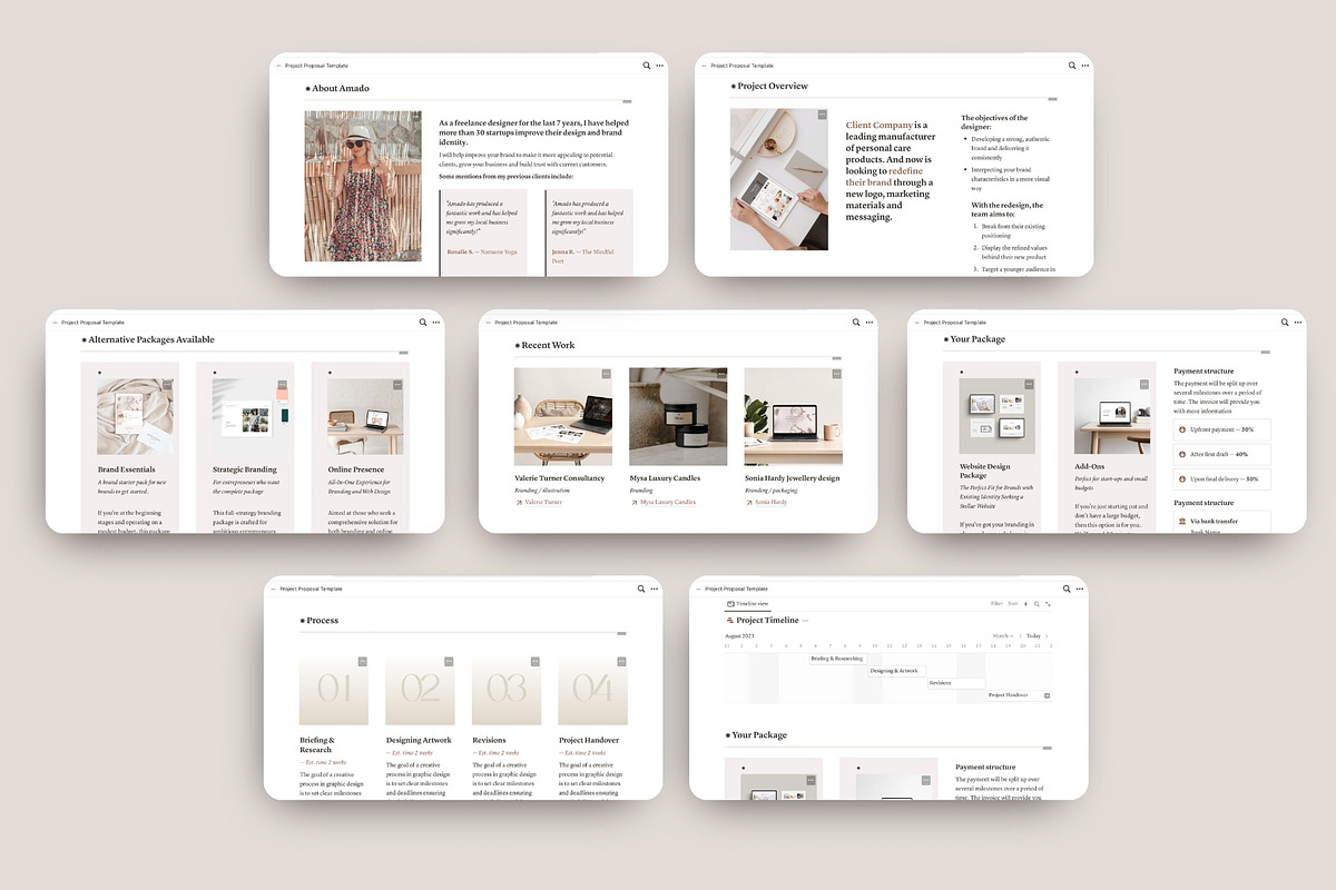 Notion Creative Proposal Template, a Marketing Template by Amado Brand Design Studio (Photo 4 of 5)