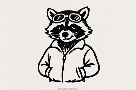 Cool Raccoon with Goggles PNG