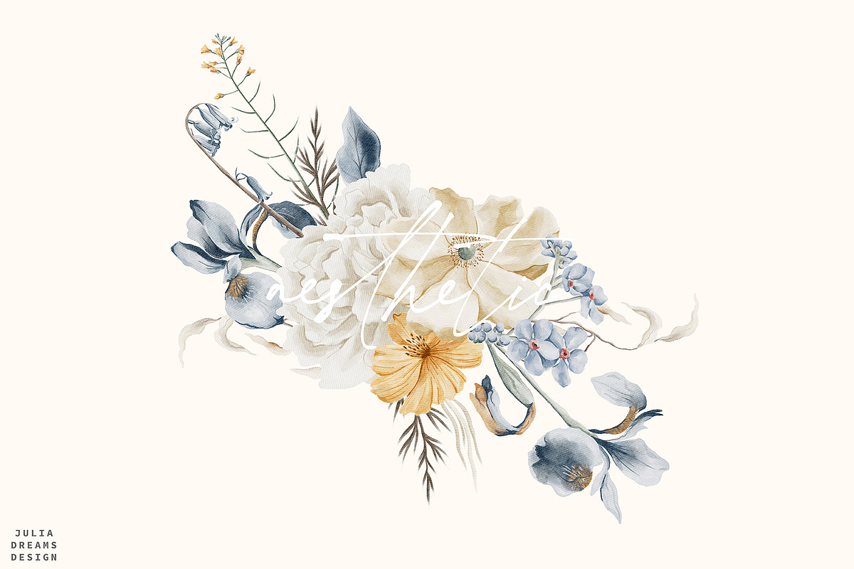 Frozen Flowers Watercolor Collection, a Texture Illustration by Julia Dreams (Photo 8 of 8)