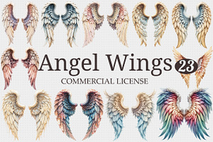 Vintage Angel Wings Clipart, a Graphic by designcity5