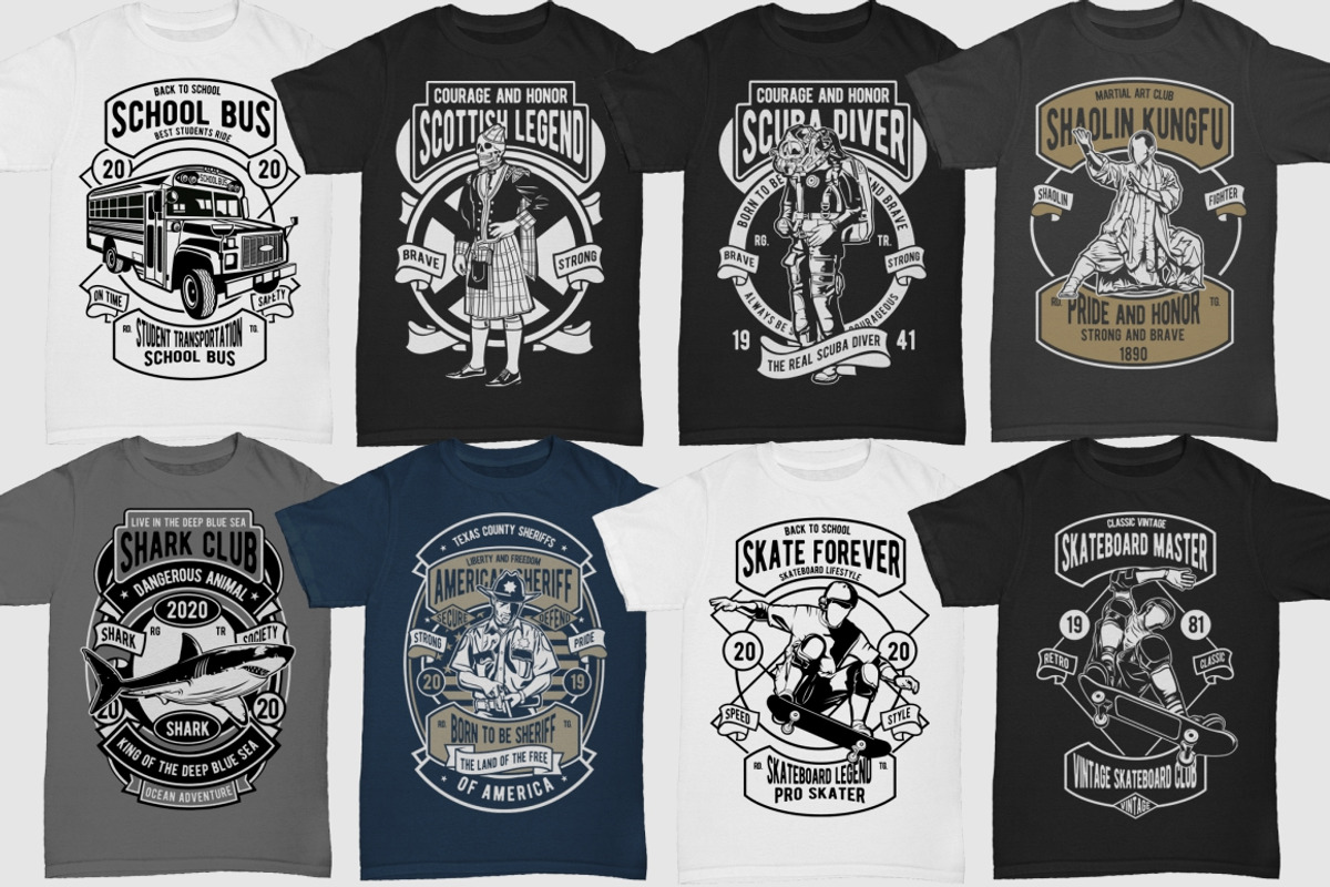 250 Retro Tshirt Designs Bundle #4, an Illustration by roach_graphic (Photo 28 of 34)