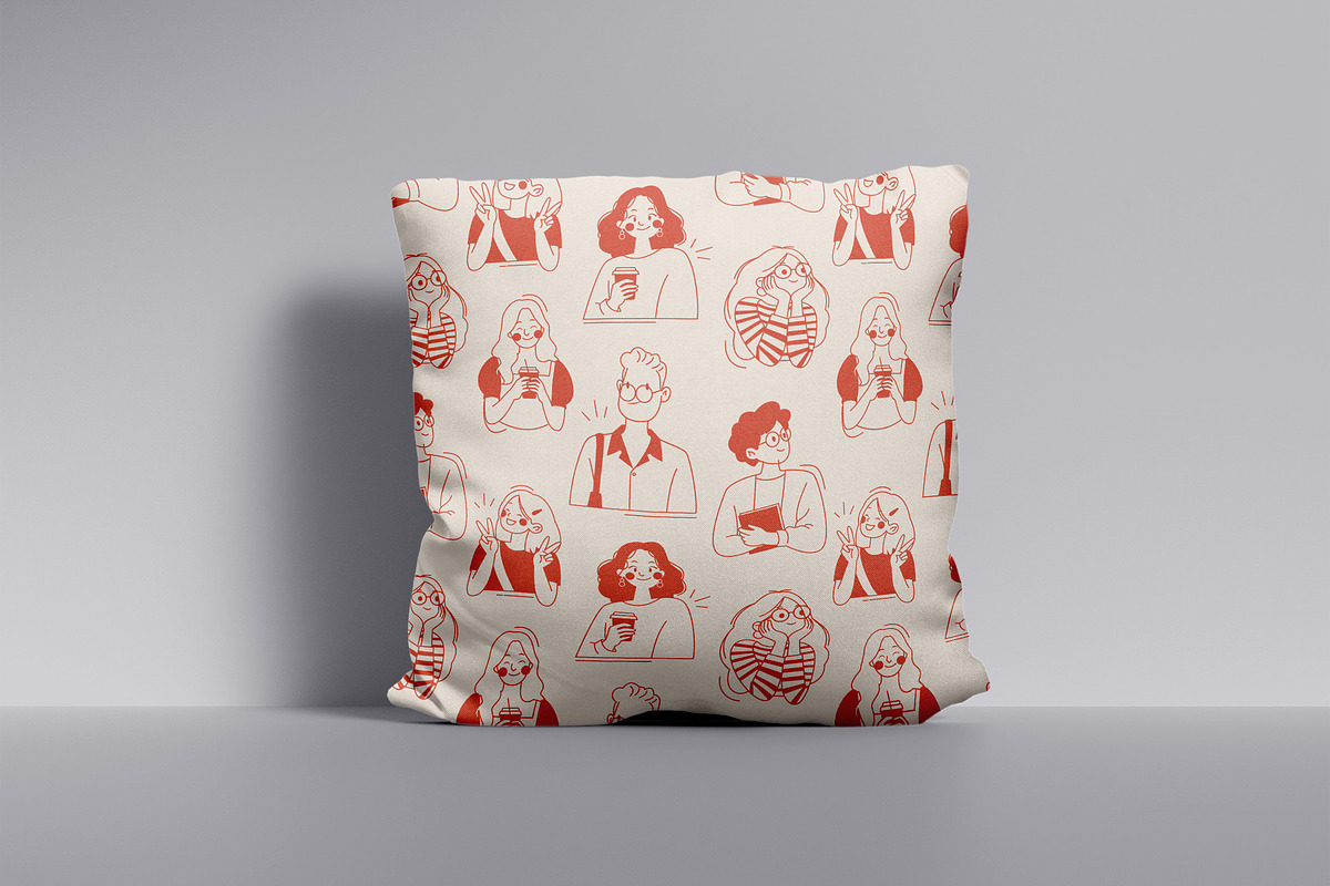 Character Line Art Pattern, a Pattern Graphic by Neermana (Photo 3 of 5)