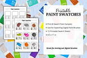 Printable Paint Swatch Sheets Bundle, a Stationery Template by Wicked Creative (Thumbnail 1 of 11)