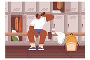 Athletes in gym dressing room, a Sport Illustration by Good Studio (Thumbnail 3 of 3)
