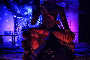 Mystical scene with lantern and spiritual figure at night, an Arts & Entertainment Photo by DanFLCreativo