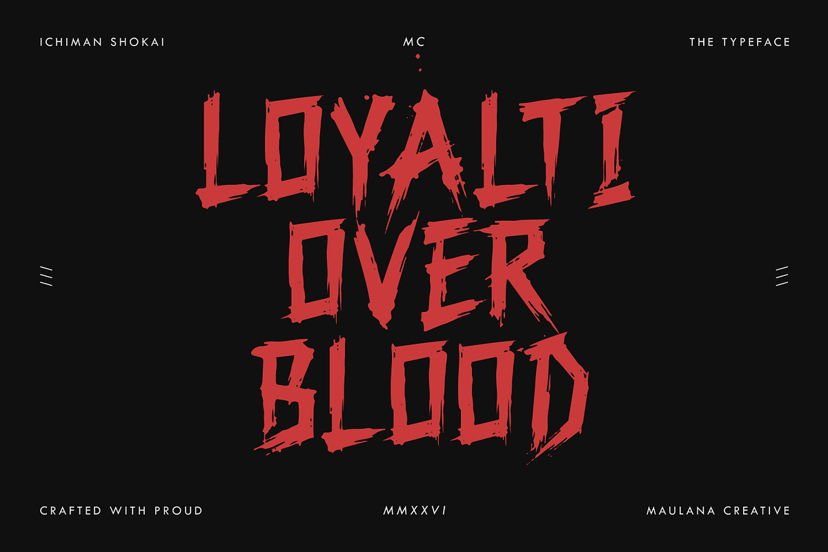 Ichiman Shokai Horror Scary Typeface, a Handwritten Font by Maulana Creative (Photo 3 of 7)