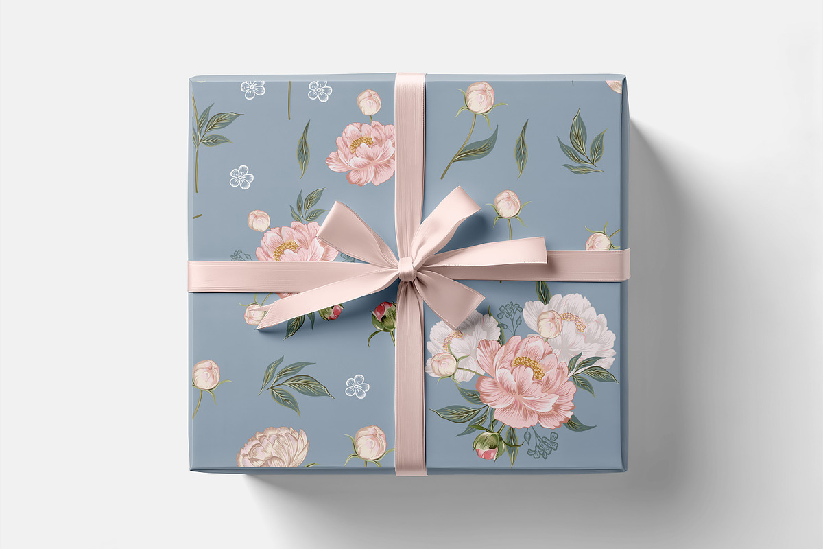Pink peony vector patterns, a Decorative Illustration by FleurArt (Photo 5 of 7)
