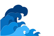 Paper splash. Curly splashes of blue, a Decorative Illustration by ...
