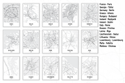 Europe Capitals - City Street Maps, an Illustration by AdrianDragne (Thumbnail 6 of 10)