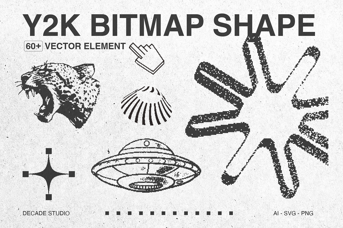 8Bit Pixelated Y2K Vector Pack, an Object Graphic by Decade Studio (Photo 1 of 6)
