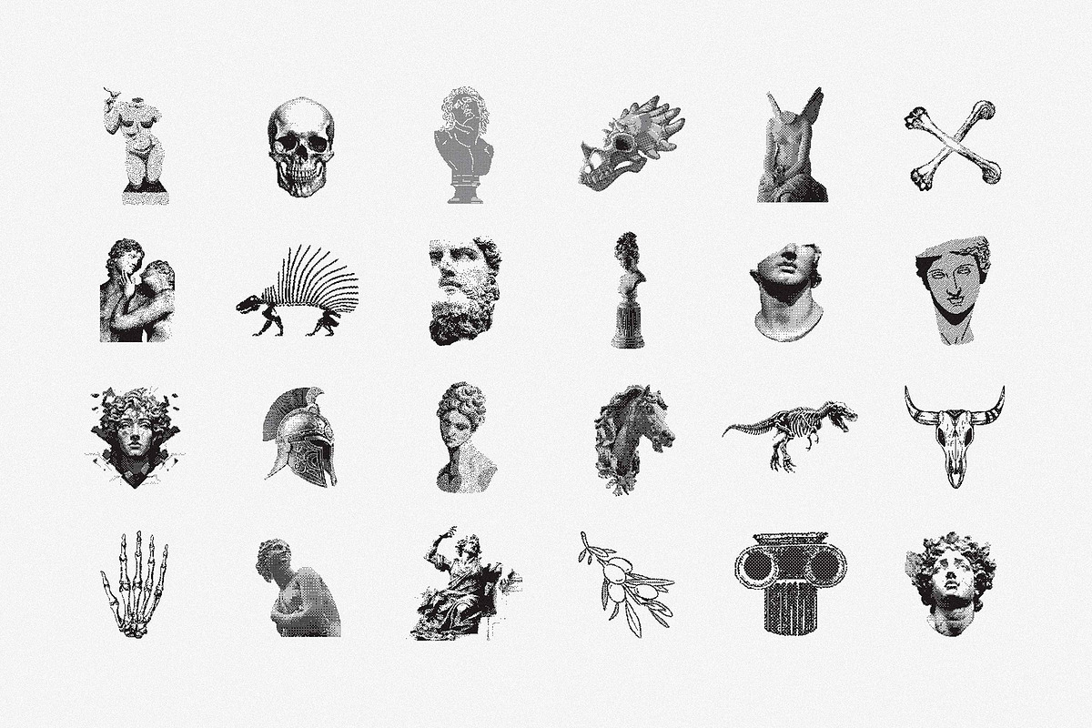 144 Dithering Bitmap Vector Shapes, an Object Graphic by pixelbuddha.net (Photo 2 of 17)