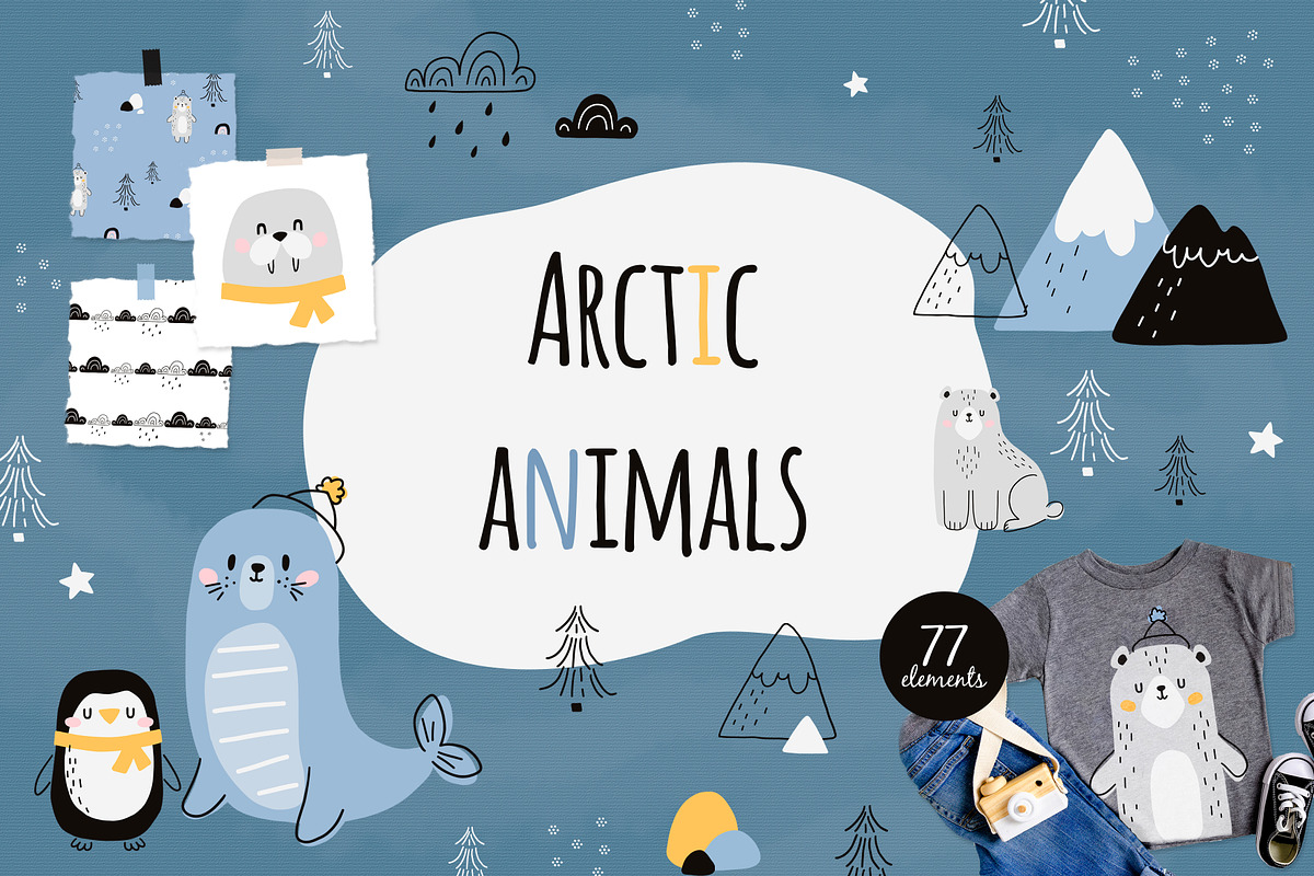 Arctic animals. Vector collection, a Pattern Graphic by AfonshinaArt (Photo 1 of 8)