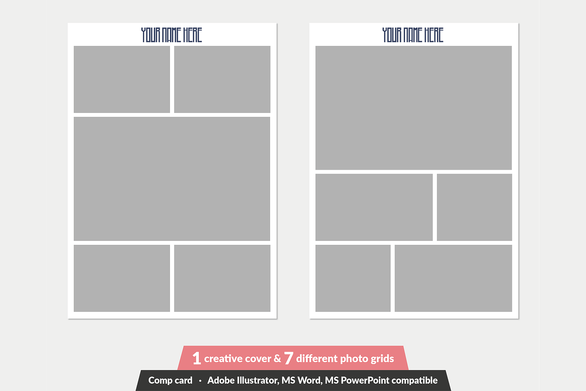 Comp Card Printing digital comp card, a Resume Template by TemplateLab