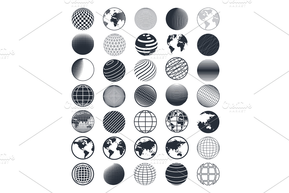 World globe icon. Abstract wireframe, a Technology Illustration by the8monkey