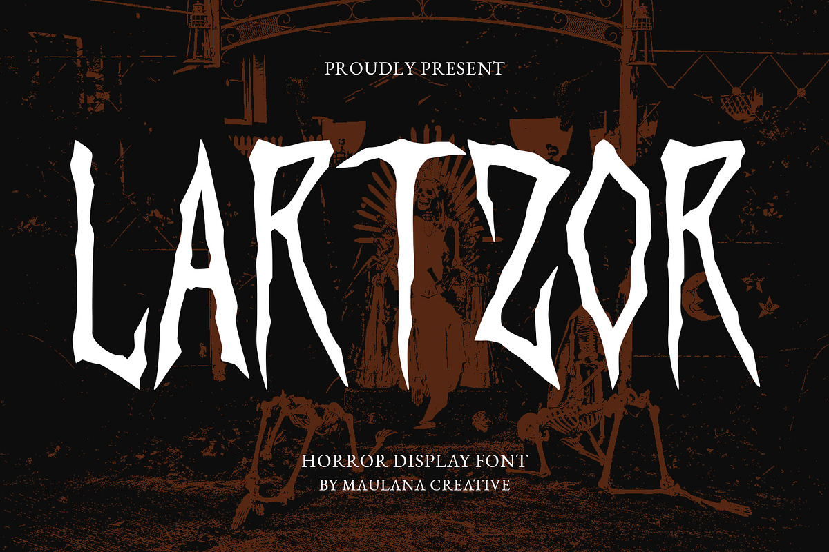 Lartzor Horror Display Font, a Handwritten Font by Maulana Creative (Photo 1 of 7)