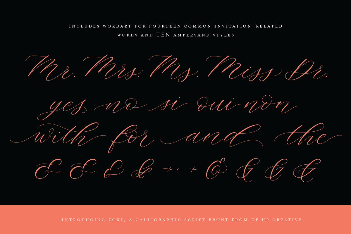 Zoxi, a Calligraphy Script Font, a Script Font by Up Up Creative (Photo 3 of 8)