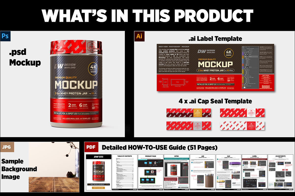 2lb Whey Protein Jar Mockup B3-Pro, a Packaging Mockup by Design Warlord (Photo 14 of 16)