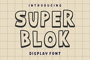 Super Blok outline cartoon font, a Blackletter Font by Fourteen Letter (Thumbnail 1 of 7)