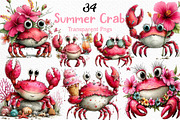 Whimsical Summer Crab Clipart, an Illustration by Craft Nest (Thumbnail 1 of 12)