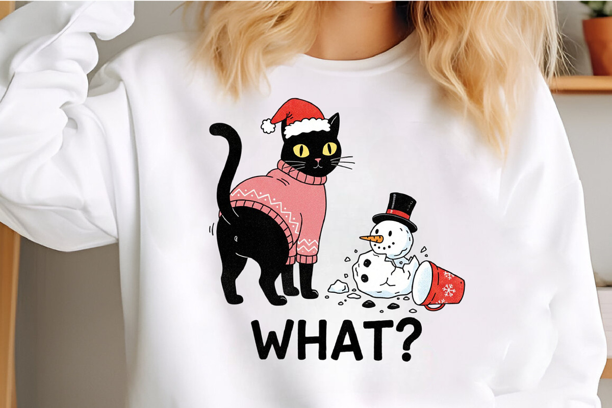 Angry Cat Christmas PNG, an Illustration by Craft Nest (Photo 2 of 6)
