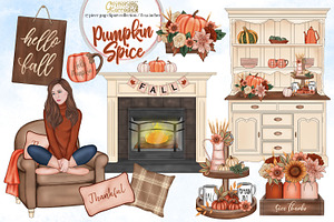 Pumpkin Spice - Cozy Autumn Clipart