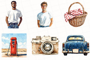Watercolor Americana Girl Clipart, an Illustration by OK Design (Thumbnail 2 of 5)