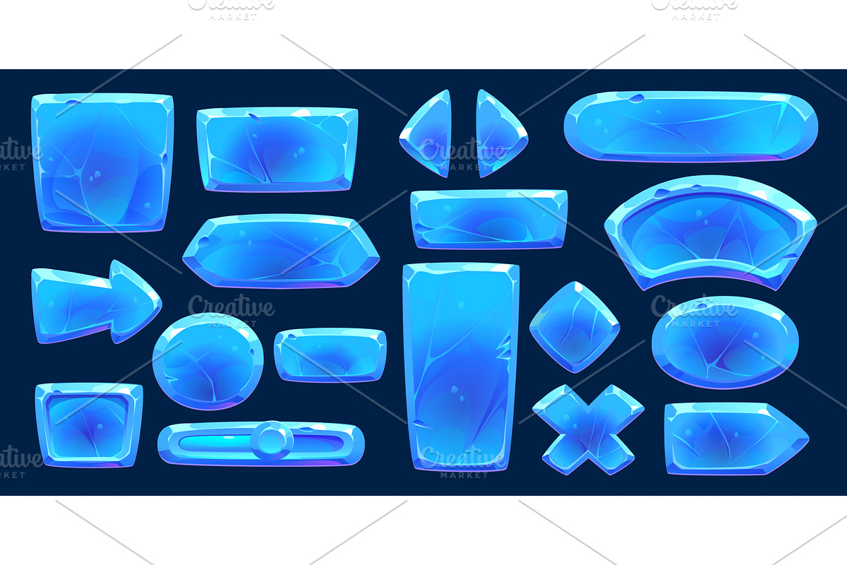 Blue winter ice crystal interface, an Illustration by Vector Tradition