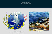 Ocean set, a Pattern Graphic by ⚞ Kind Illustration ⚟ (Thumbnail 12 of 16)