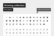 Social media - Light - 152 icons, an Outline Icon by Pictomate (Thumbnail 2 of 7)