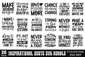 Inspirational Quotes SVG Bundle, a Graphic by Designer302