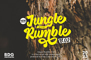 Jungle Rumble - Retro script Font, a Script Font by Four Lines Std. (Thumbnail 1 of 11)