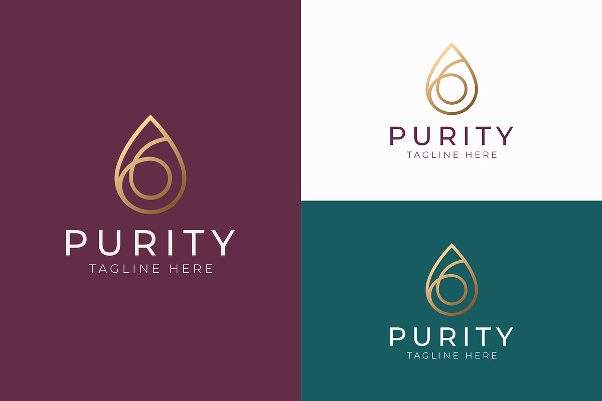 Purity Logo Shape Water Drop Oil, a Branding & Logo Template by Signatoro