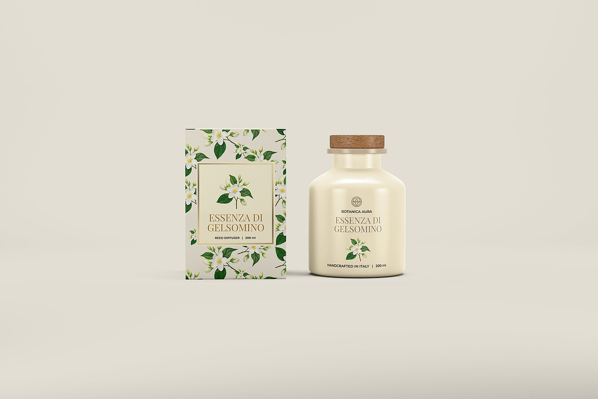 Reed Diffuser Bottle Package Mockup, a Packaging Mockup by Illusiongraphic (Photo 3 of 20)