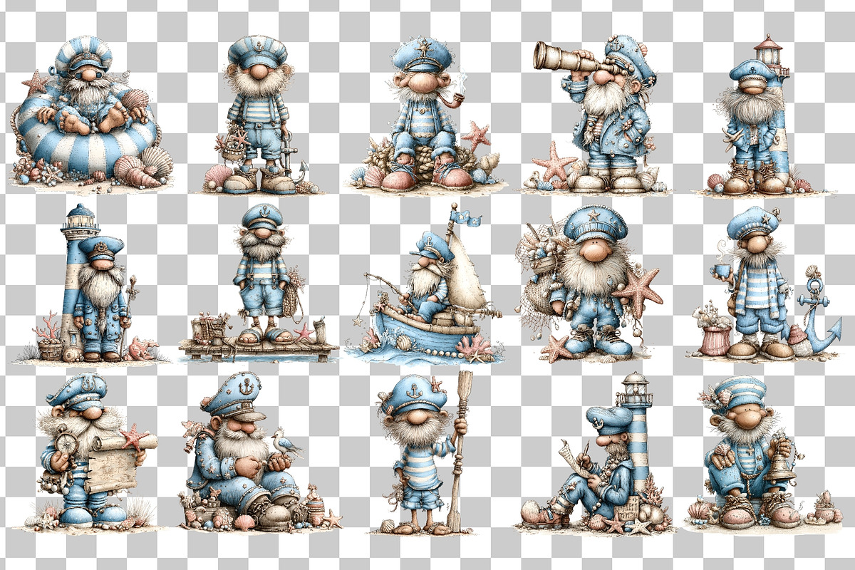 Whimsical Old Sailor PNG Clipart, a Person Illustration by Nicolle's Colorful Art (Photo 3 of 4)