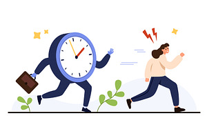 Time Management Deadline Stress, a Finance Illustration by Flashvector