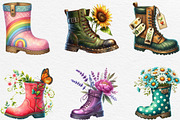 Garden Boots Sublimation Clipart, an Illustration by Black Bird Studio (Thumbnail 3 of 6)