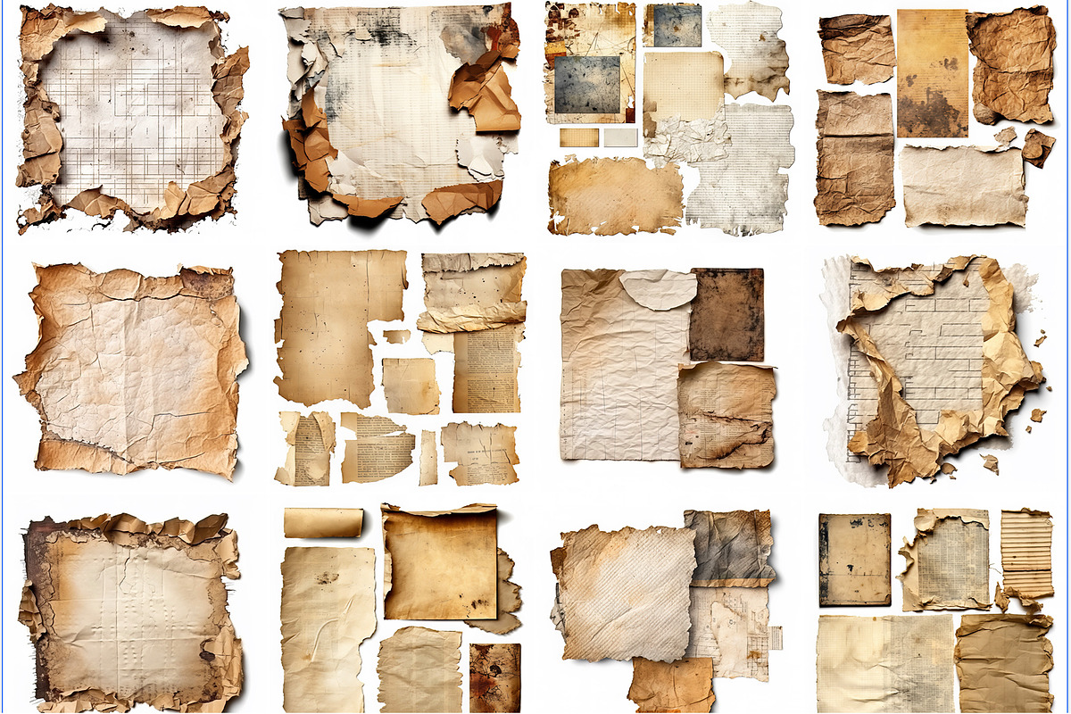 150 Old Vintage Digital Papers, a Texture Graphic by Bilgep_design (Photo 8 of 13)