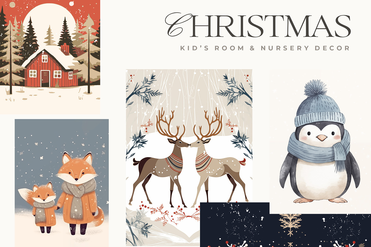 Nursery Scandi Christmas Prints, a Background Graphic by Laras Wonderland (Photo 4 of 10)
