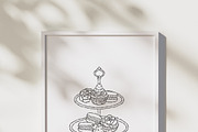 Rococo Strawberry Tea Time Line Art, a Food Illustration by TitaLivingArt (Thumbnail 7 of 7)