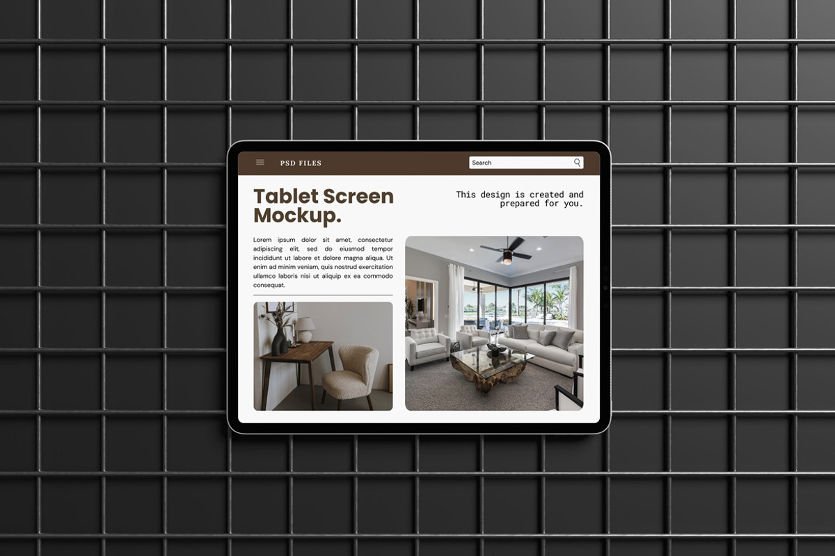Realistic Tablet Screen Mockup, an iPad Mockup by AndikaGraphic (Photo 2 of 6)