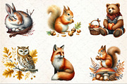 Watercolor Fall Woodland Clipart, an Illustration by Rose Art (Thumbnail 3 of 4)