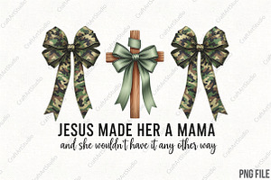 Jesus Made Her a Mama Camo Cross Bow, an Illustration by CraftArtStudio