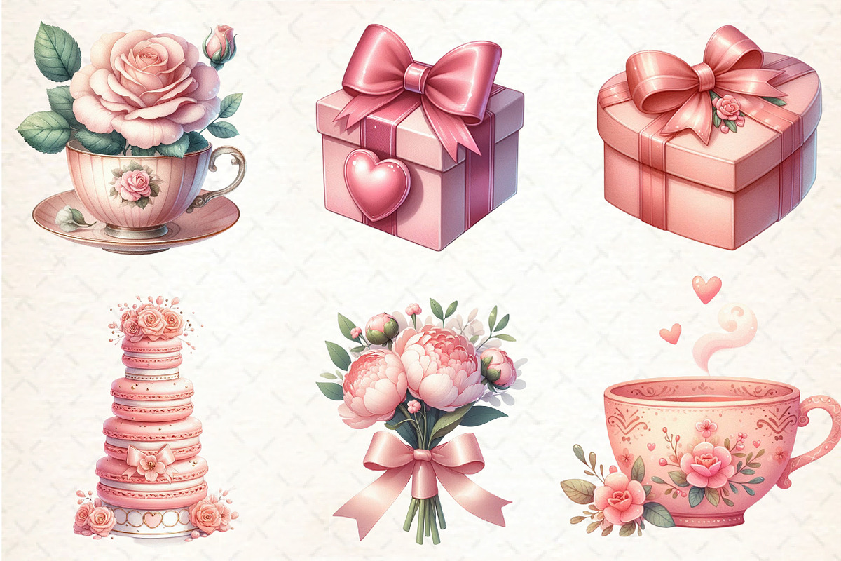 Blush Pink Mother's Day Clipart, an Illustration by DreamCafeArt (Photo 3 of 6)