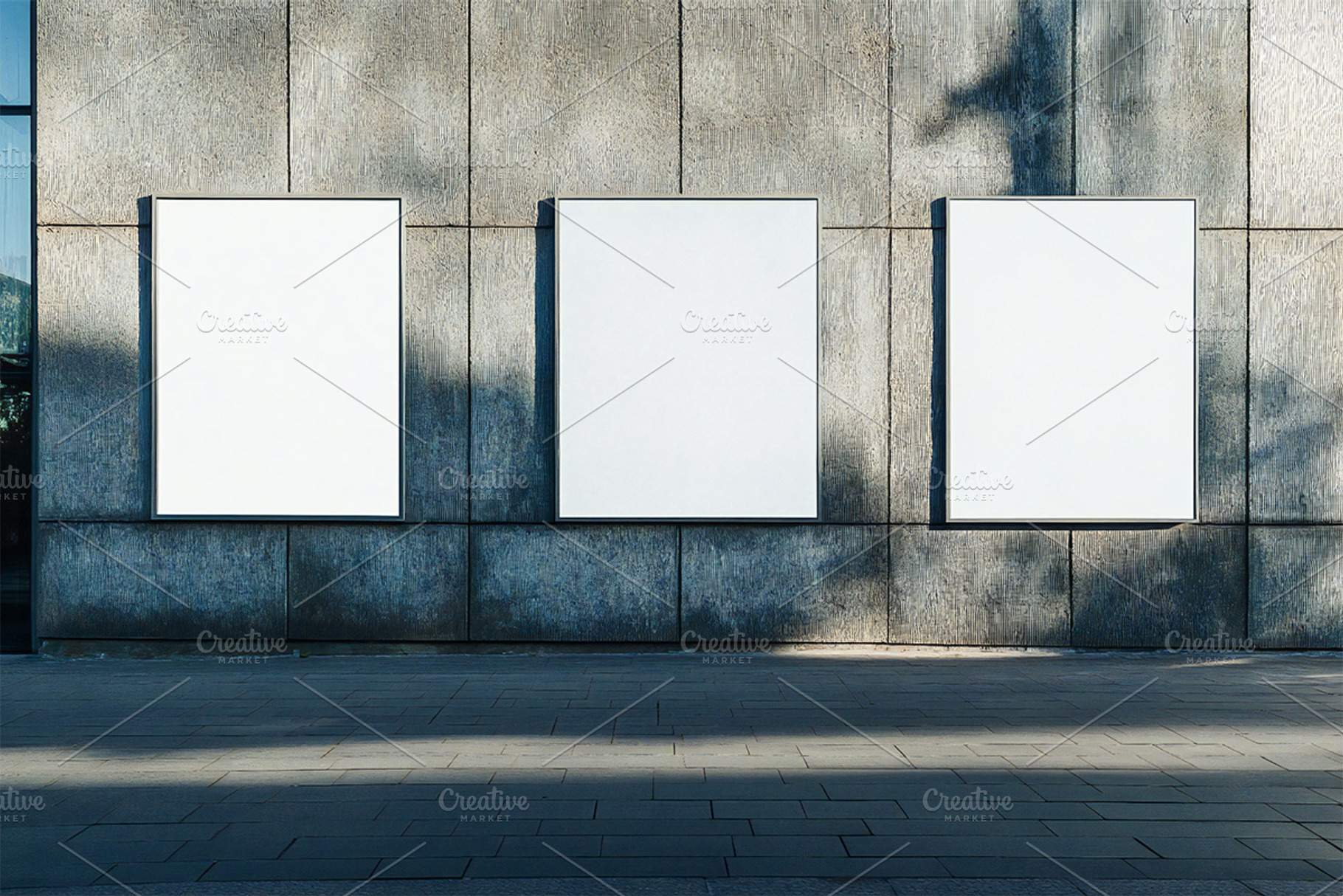 Blank posters in street, an Architecture Photo by VetalStock